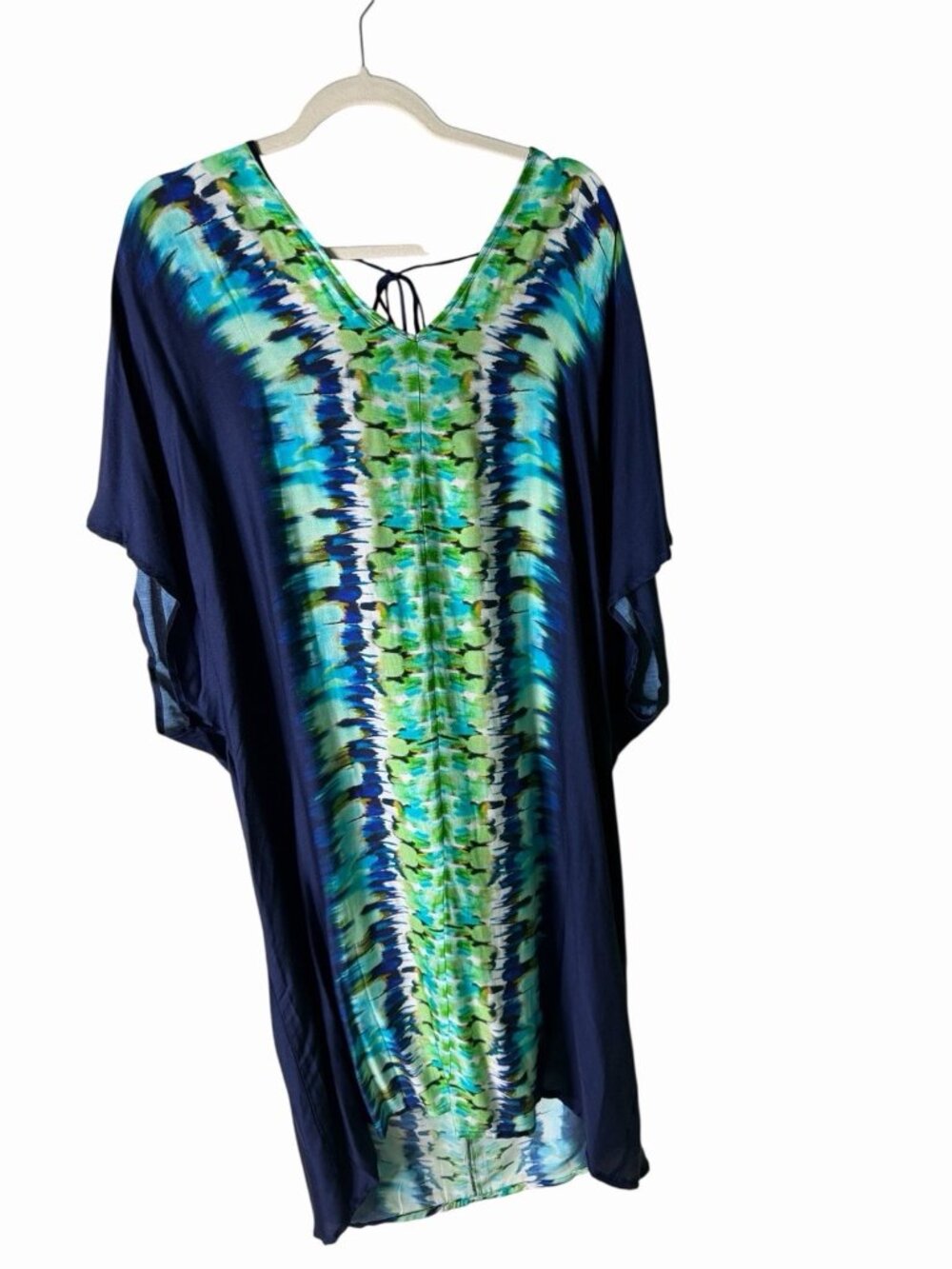 La Blanca Seas Print Midi Caftan Dress Swim Cover up Size L/XL NEW W/TAGS - Picture 3 of 6